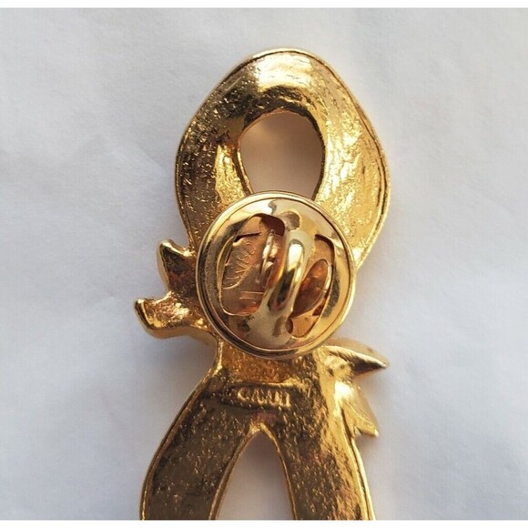 Avon Breast Cancer Awareness Pin Pink Ribbon Enamel Gold-toned Rose Vintage - Picture 6 of 10